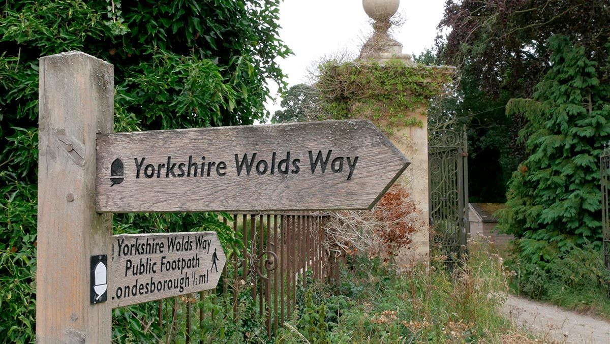 Yorkshire Wolds Way signpost near Market Weighton