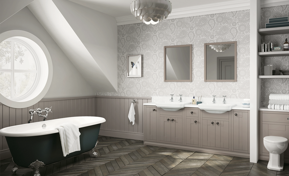 grey and white bathroom at bluewater bathrooms york