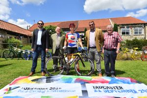 Paralympic cyclist Dame Sarah Storey stops off in Tadcaster