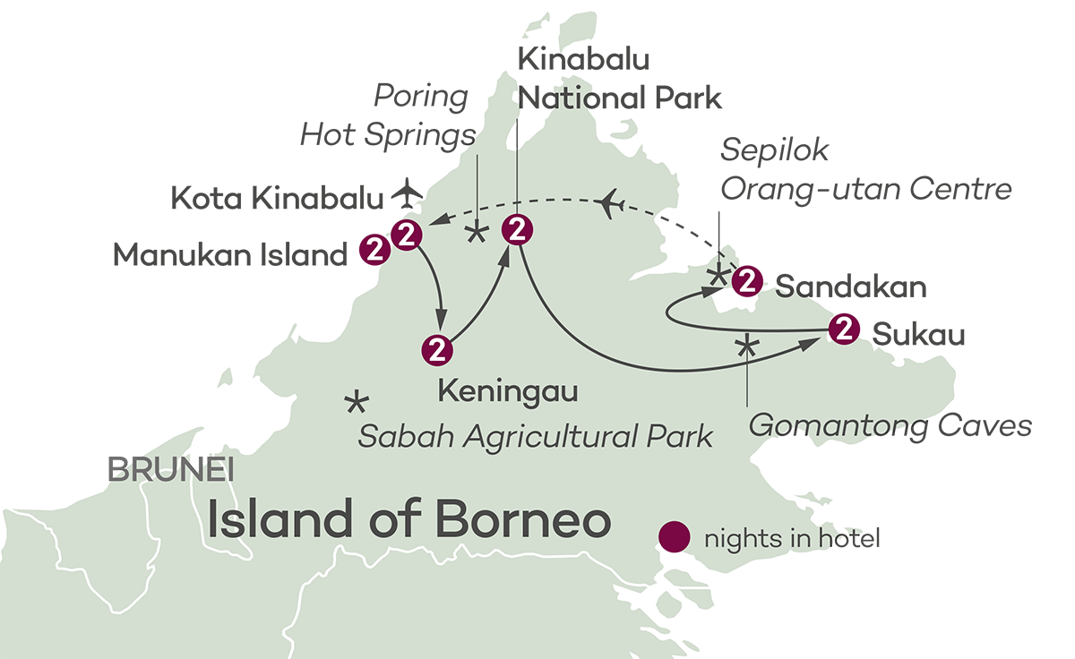 Borneo Tour Map 2