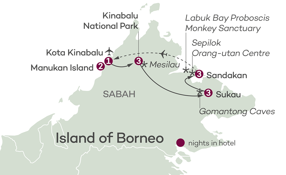 Borneo Tour Map 1