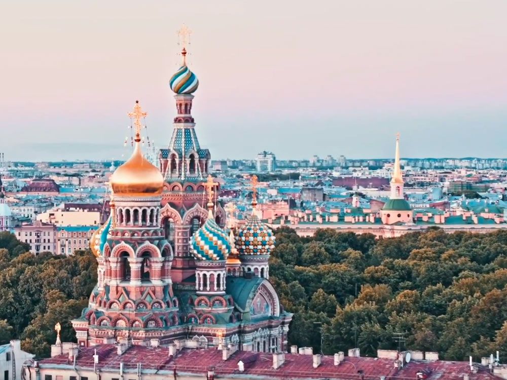 coloured domes of st petersburg