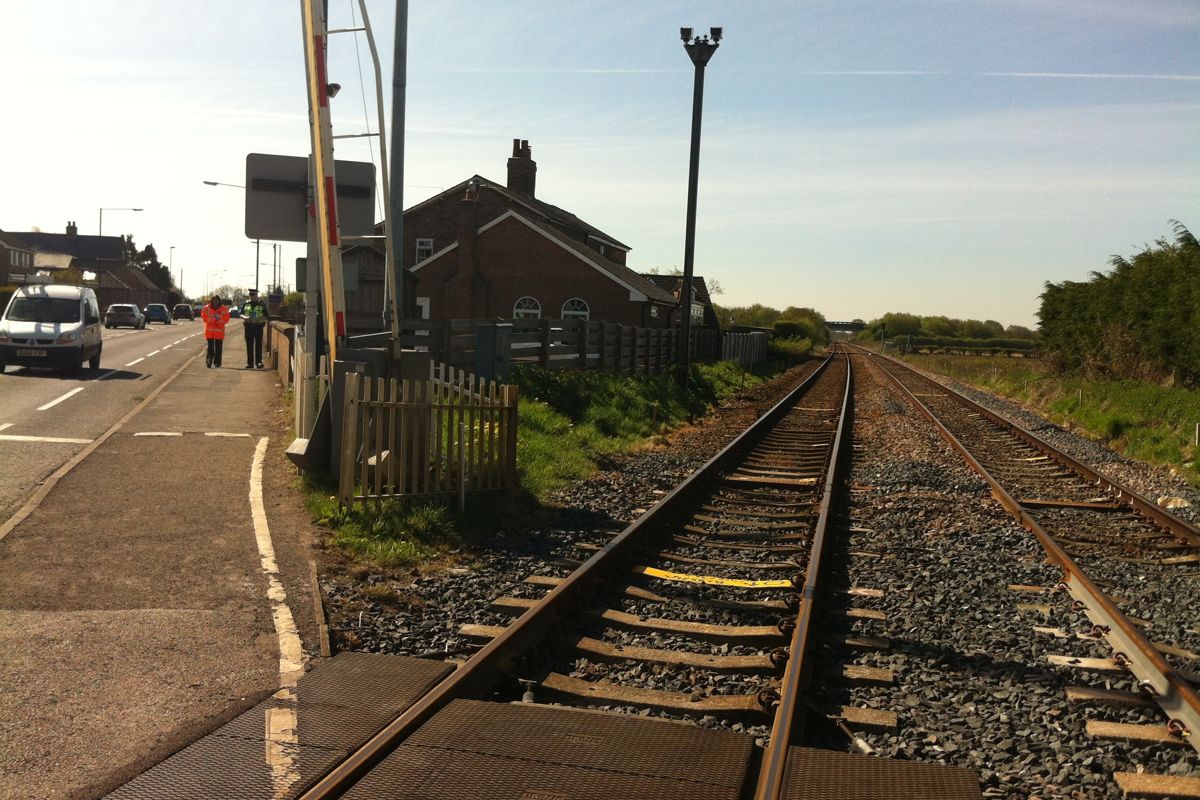 Haxby railway line crossing road 