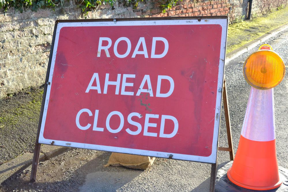 Road Ahead Closed Roadworks Closure