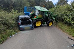 Tractor and car crash in North Yorkshire