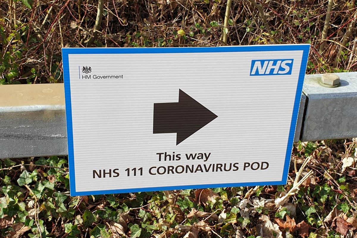 NHS Coronavirus Pod Sign