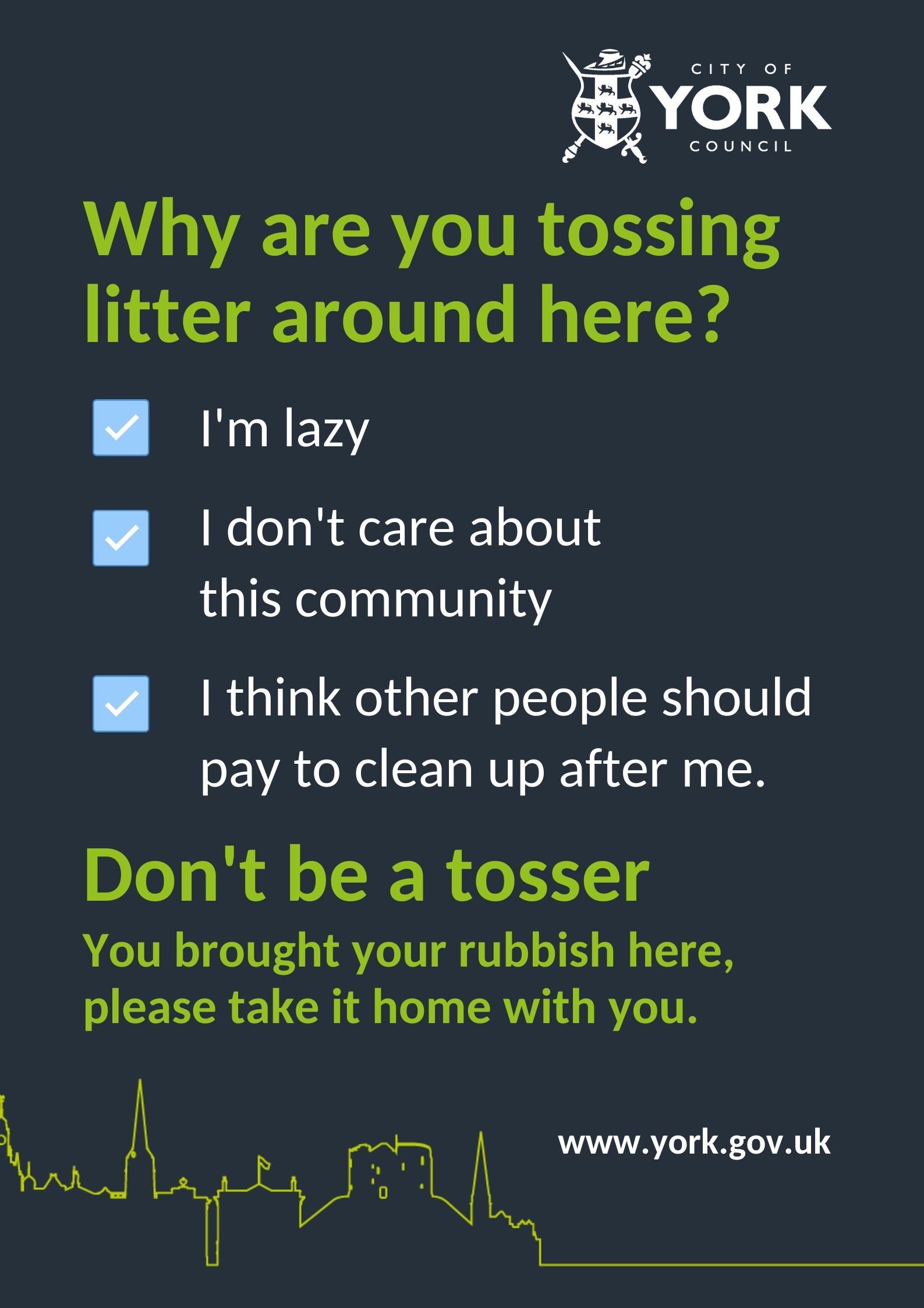 Don't be a tosser